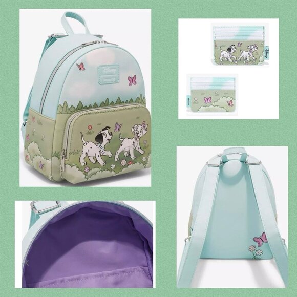 Loungefly Disney 101 Dalmatians Flower Field Mini Backpack & Cardholder Set - Picture 14 of 14